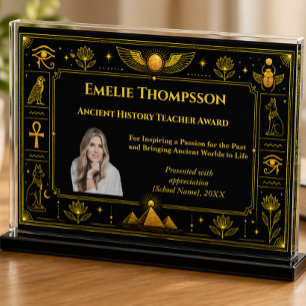 Ancient History Teacher Gold Egyptian Award Photo Block