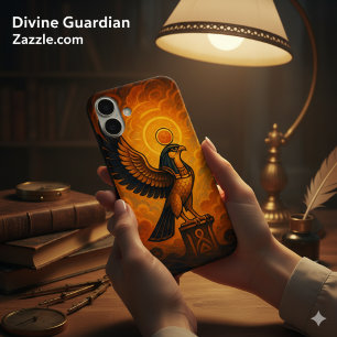 Ancient Horus Divine Sun Falcon Ember iPhone 16 Plus Case