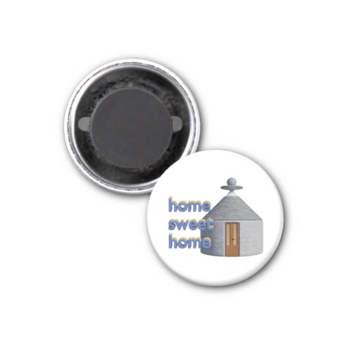 Ancient house with text home sweet home magnet