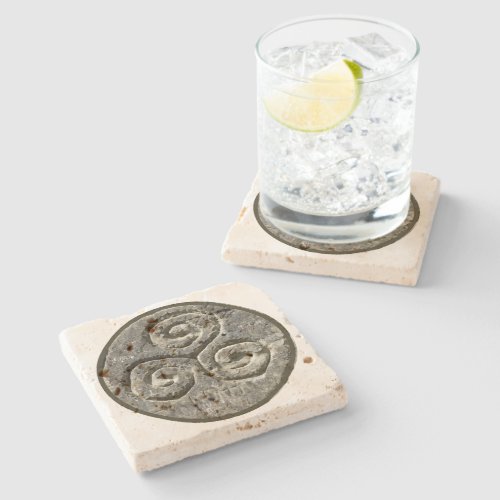 Ancient Image Of A Triskelion Stone Coaster