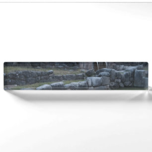Ancient Incan Stone Terraces and Water Fountains P Desk Name Plate