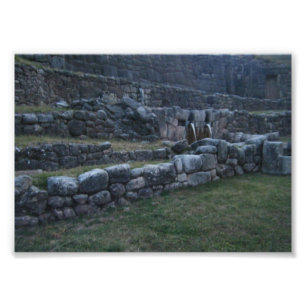 Ancient Incan Stone Terraces and Water Fountains P Photo Print