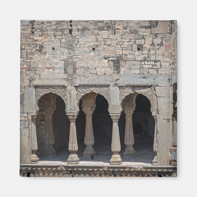 Ancient Indian Stone Arches, Intricate Carving Magnet (Front)