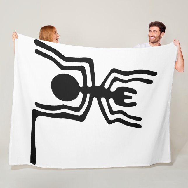 Ancient Insects - Black Spider Fleece Blanket (In Situ)