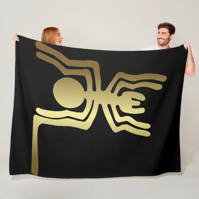 Ancient Insects - Gold Spider Fleece Blanket (In Situ)