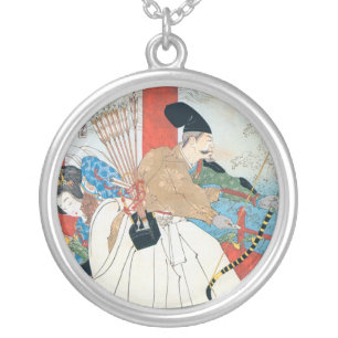 Ancient Japanese Archer Painting Necklace