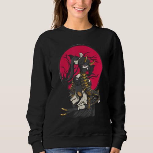 Ancient Japanese Female Samurai Katana Ronin Geish Sweatshirt