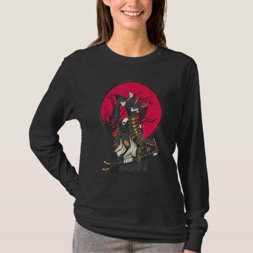 Ancient Japanese Female Samurai Katana Ronin Geish T_Shirt