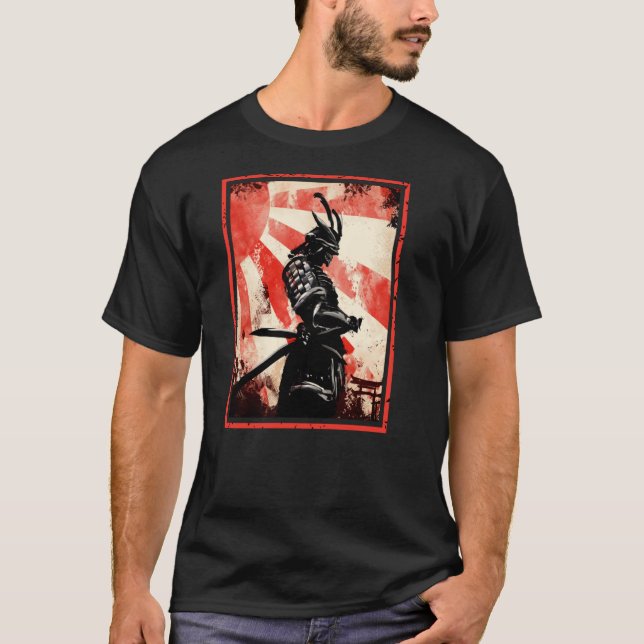 Ancient Japanese Samurai Bushido Ronin Asian Armor T-Shirt (Front)