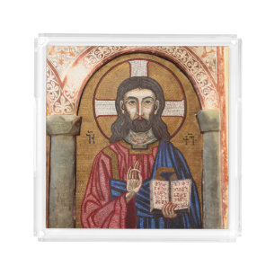 Ancient Jesus Mosaic Acrylic Tray