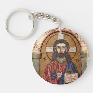 Ancient Jesus Mosaic Keychain
