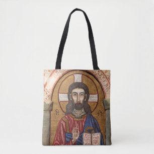 Ancient Jesus Mosaic Tote Bag