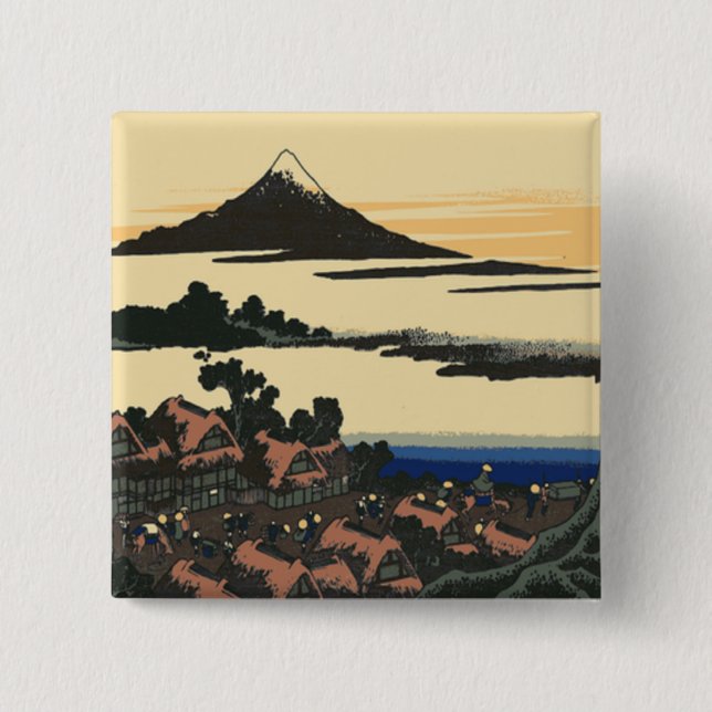 Ancient Kai province | Katsushika Hokusai drawing Button (Front)