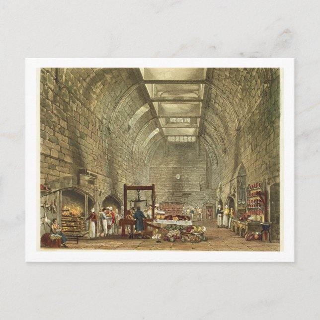 Ancient Kitchen, Windsor Castle, engraved by Willi Postcard (Front)
