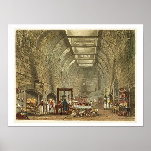 Ancient Kitchen Windsor Castle engraved by Willi Poster