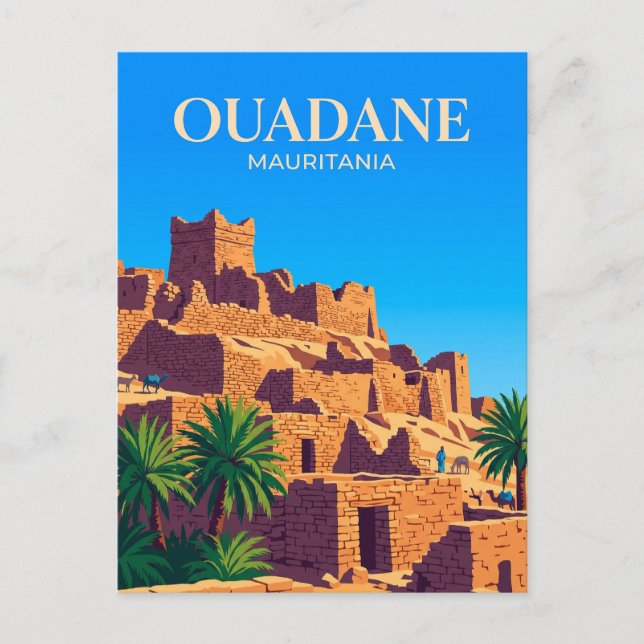 Ancient Ksar of Ouadane Mauritania Postcard (Front)