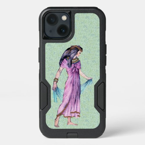 Ancient Lady from Egypt Gold Trimmed Purple dress iPhone 13 Case