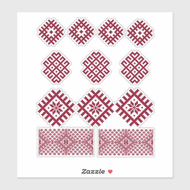 Ancient Latvian symbols Jumis Morning Star Sticker (Sheet)