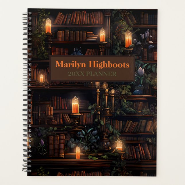 Ancient Library Bookshelf Planner - Plants (Front)