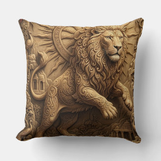 Ancient Lion Capital Art Throw Pillow