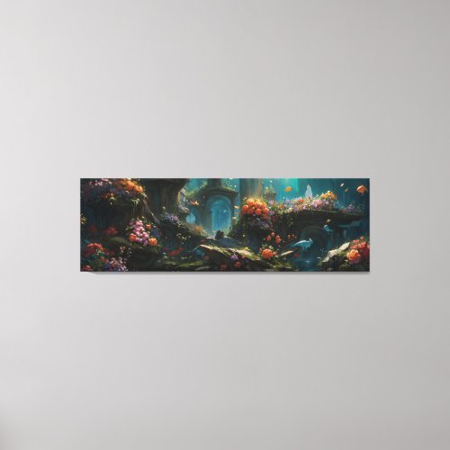 Ancient Magical Dungeon In Pretty Forest Painting Canvas Print