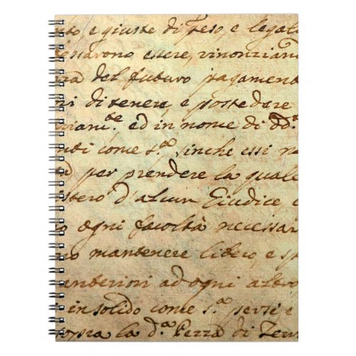 Ancient manuscript of 1700 century written in ink  notebook