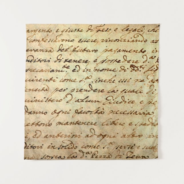 Ancient manuscript of 1700 century written in ink  tapestry (Front)