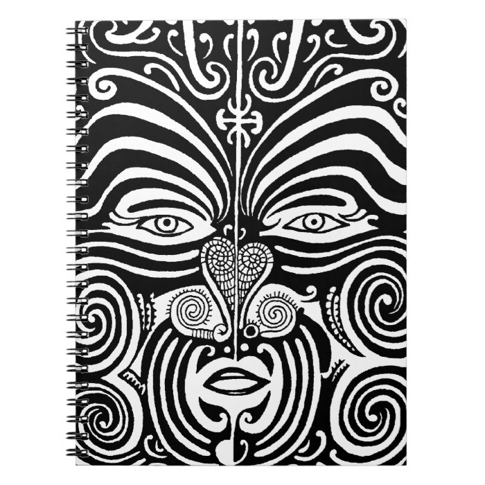 Ancient Maori Tribal Tattoo (Moko) Design Spiral Note Books