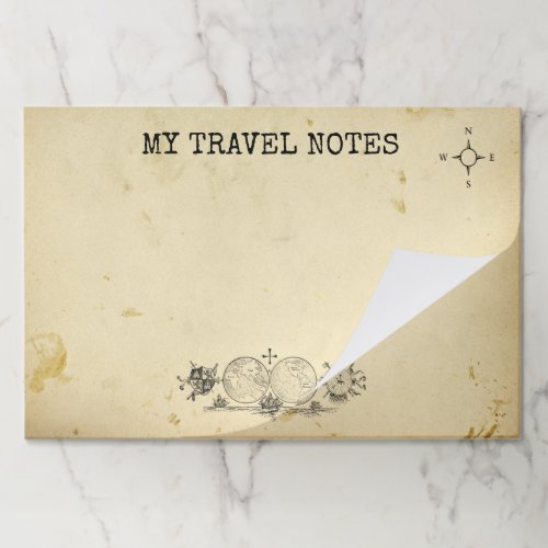 Ancient Map My Travel Note Rustic Inspired Paper Pad