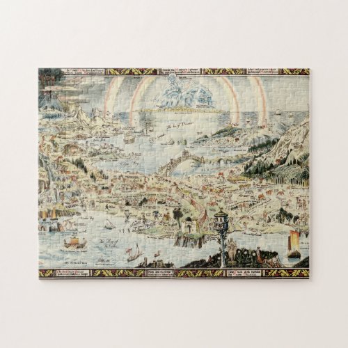 Ancient map of Fairyland by Bernard Sleigh Jigsaw Puzzle