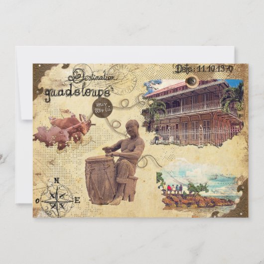 Ancient map of Guadeloupe (Front)