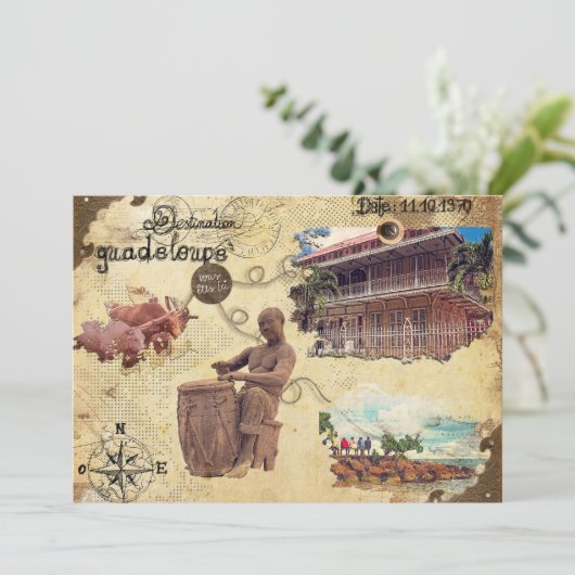 Ancient map of Guadeloupe (Standing Front)