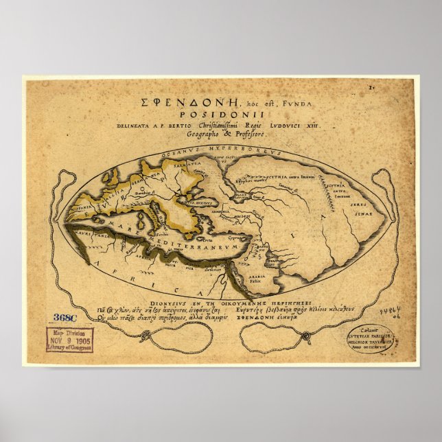 Ancient Map of the World - 1630 Poster (Front)