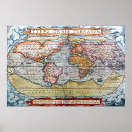 Ancient Map Of The World Poster