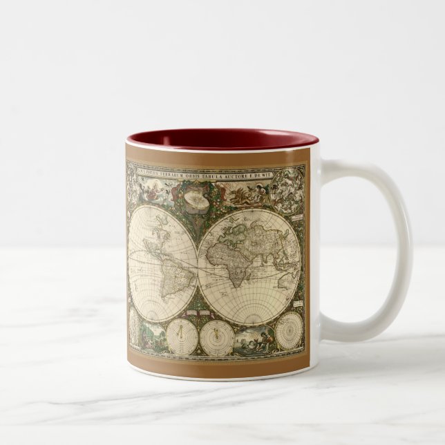 Ancient Map Series Two-Tone Coffee Mug (Right)