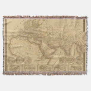Ancient Map Throw Blanket