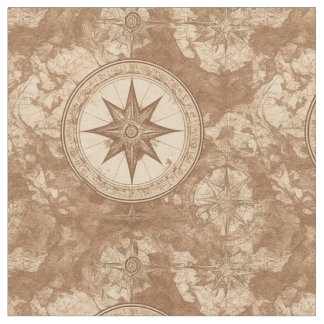 Ancient maps and compass fabric