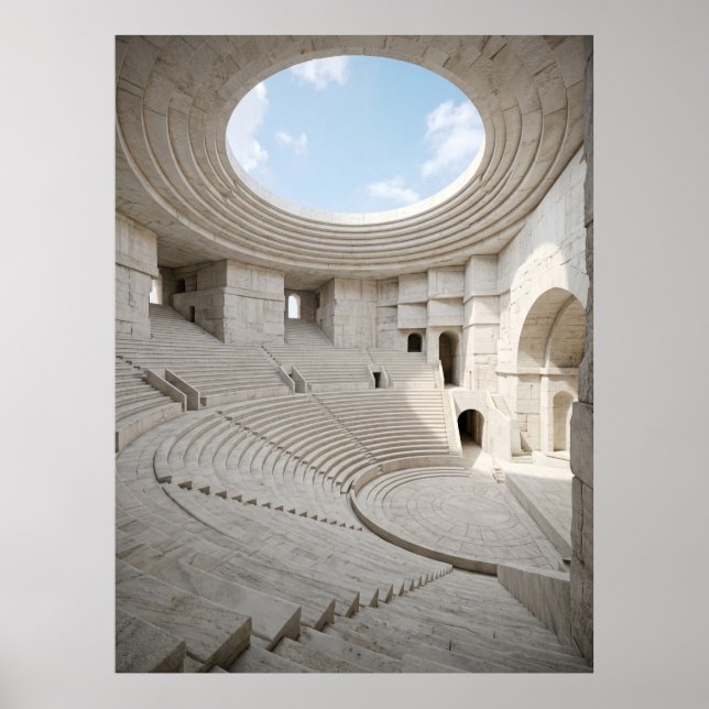 Ancient Marble Amphitheater Sky Poster (Front)
