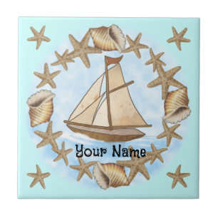 Ancient Mariner sailboat Tile