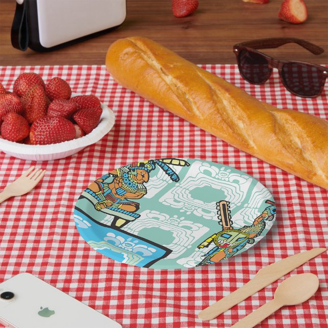 Ancient Maya King and Warrior Paper Plates (Creator Uploaded)