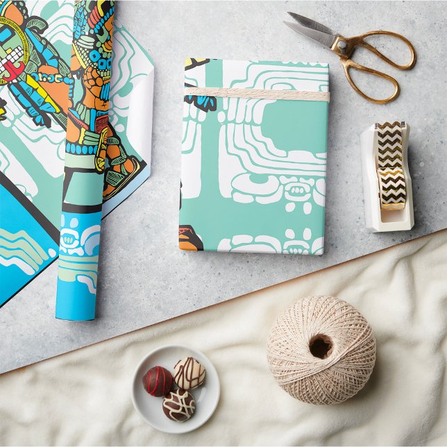 Ancient Maya King and Warrior Wrapping Paper (Creator Uploaded)