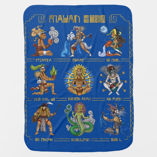Ancient Mayan Gods Baby Blanket (Front)