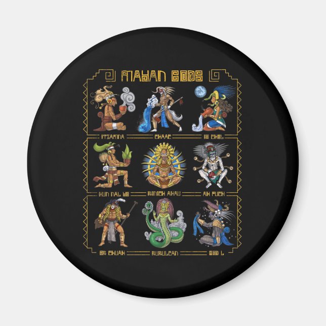 Ancient Mayan Gods Magnet (Front)