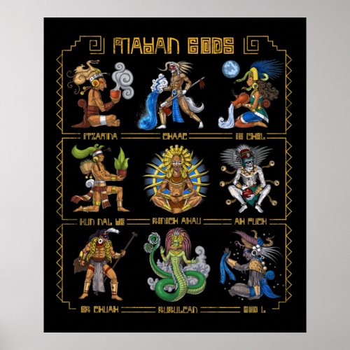 Ancient Mayan Gods Poster