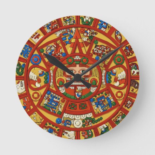 Ancient Mayan Maya Aztec Calendar Round Clock