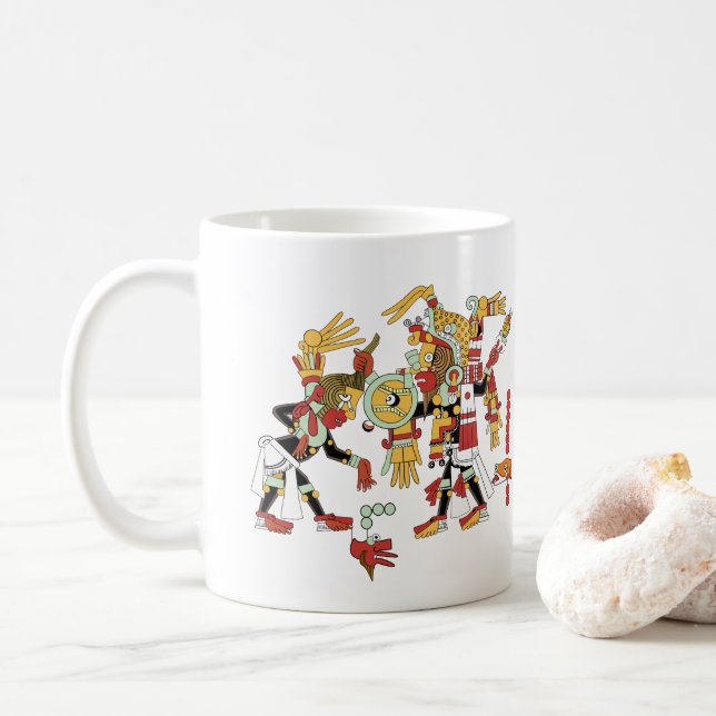 Ancient Mayan Mesoamerican Art Coffee Mug (With Donut)