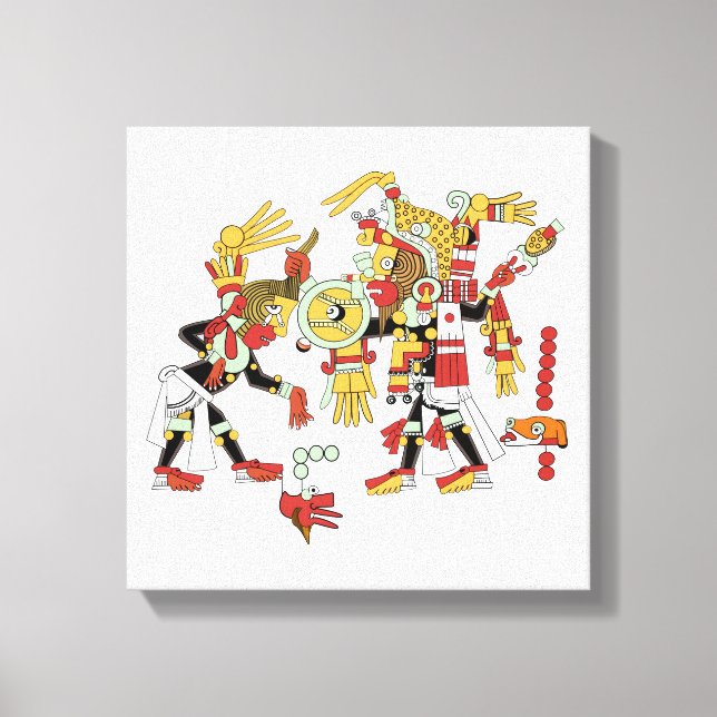 Ancient Mayan Mesoamerican Art Wrapped Canvas Print (Front)
