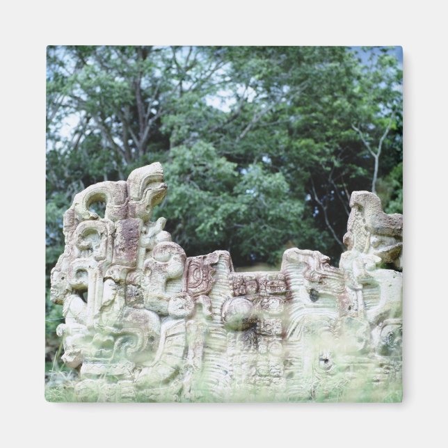Ancient Mayan Ruins Culture Fancy Photo Designed Magnet (Front)