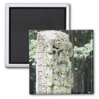 Ancient Mayan Ruins Photo Designed Square Magnet by ScrdBlueCollectibles at Zazzle