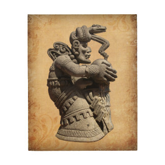 Ancient Mayan Statue Wood Wall Decor